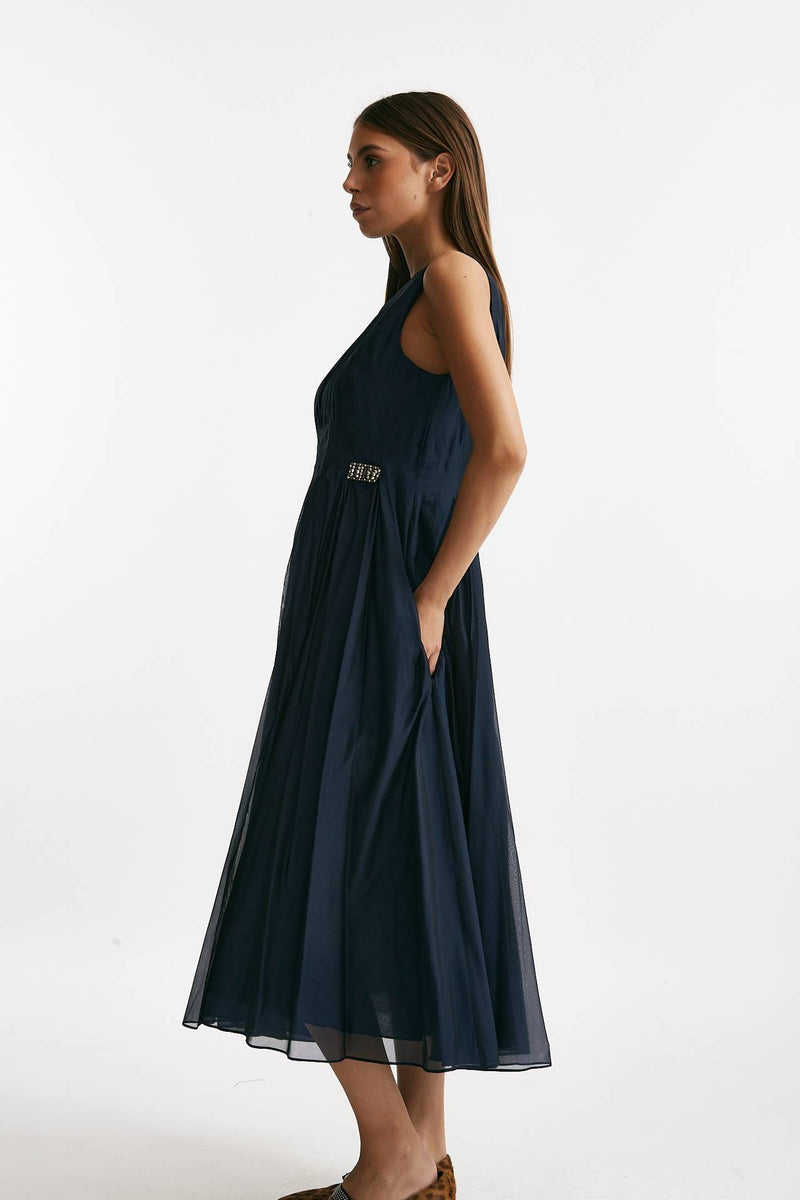 Abito midi in organza WALLY blu donna Max mara s - 4