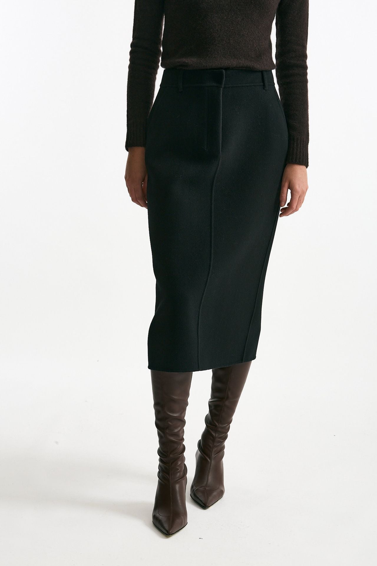 Gonna JANE in drap di lana nero donna Max mara s - 1