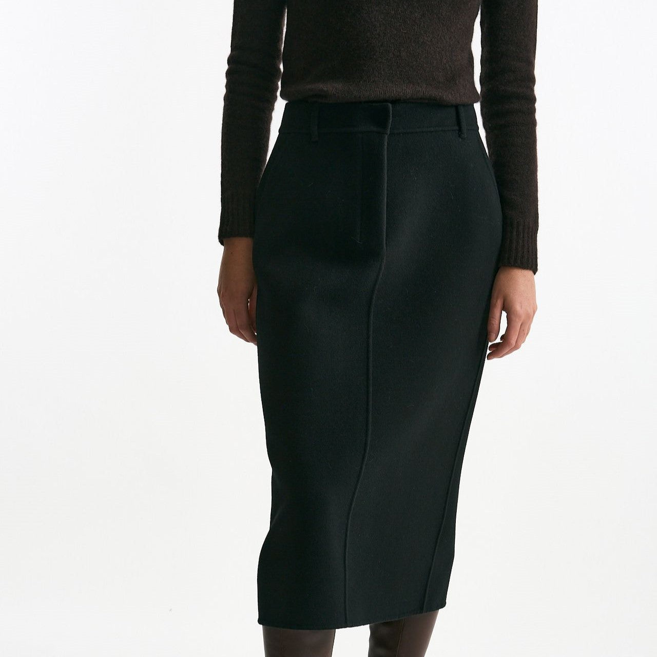 Gonna JANE in drap di lana nero donna Max mara s - 5