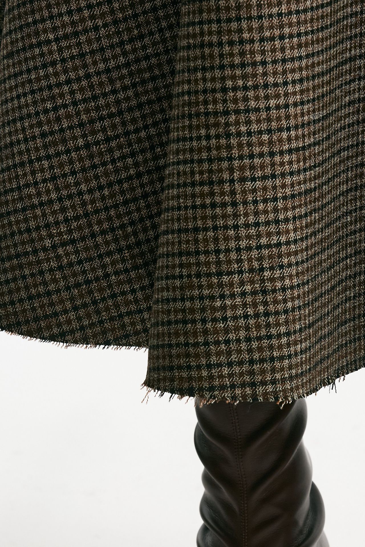 Gonna a ruota in lana check marrone donna Nine in the morning - 6