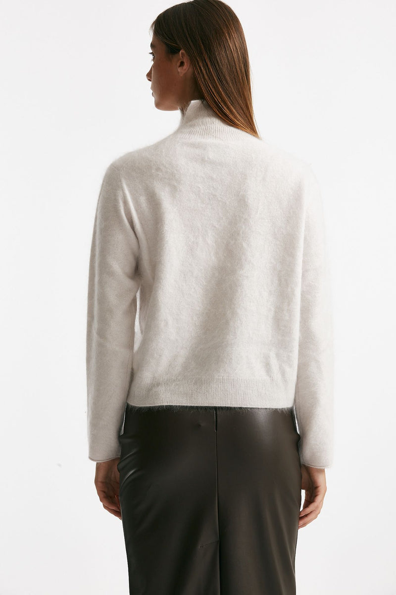 maglia collo alto bianco panna donna Nude - 3