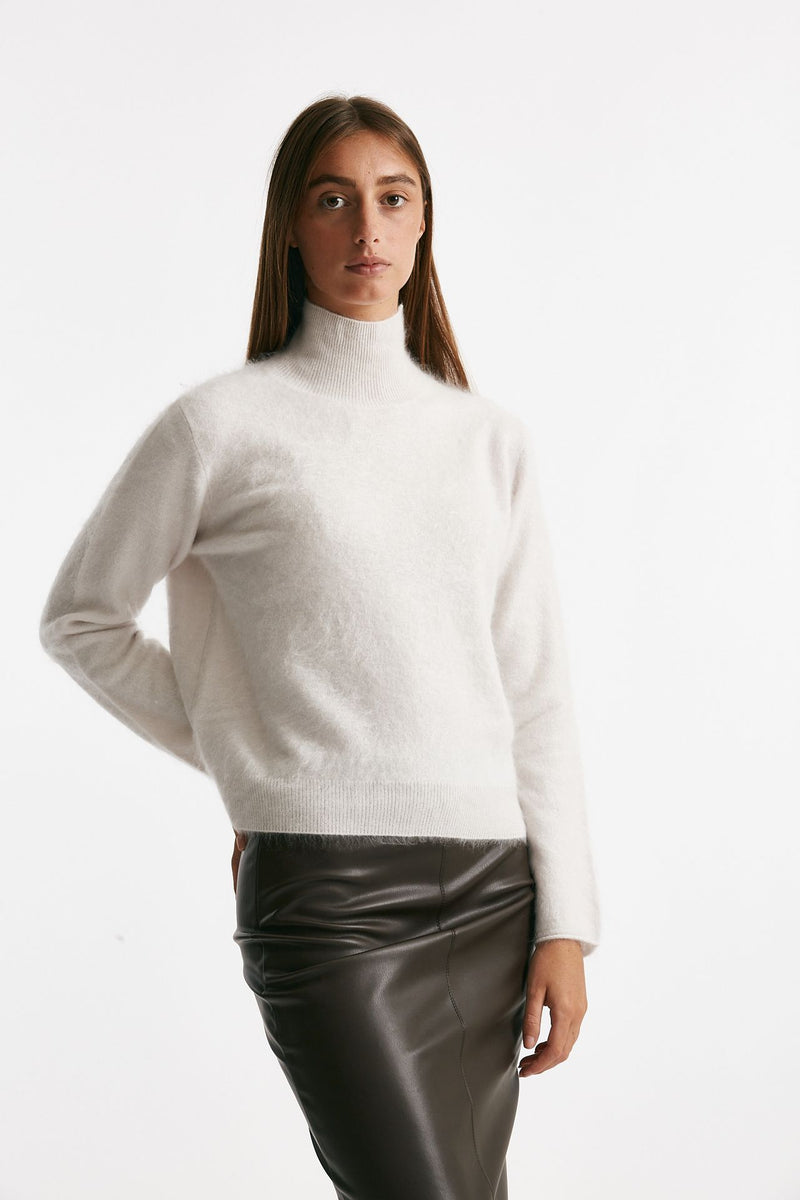 maglia collo alto bianco panna donna Nude - 4