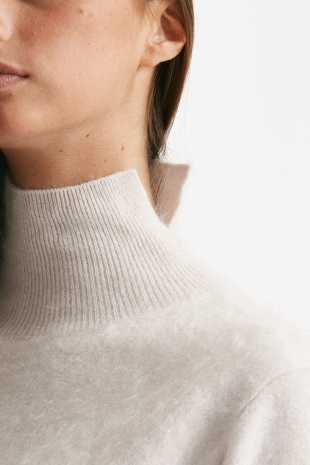 maglia collo alto bianco panna donna Nude - 5