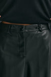 pantalone vita alta ampio eco pelle nero donna Nude - 6