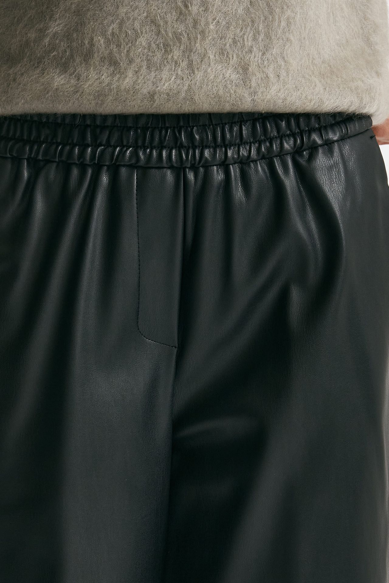 pantalone dritto eco pelle nero donna Nude - 3