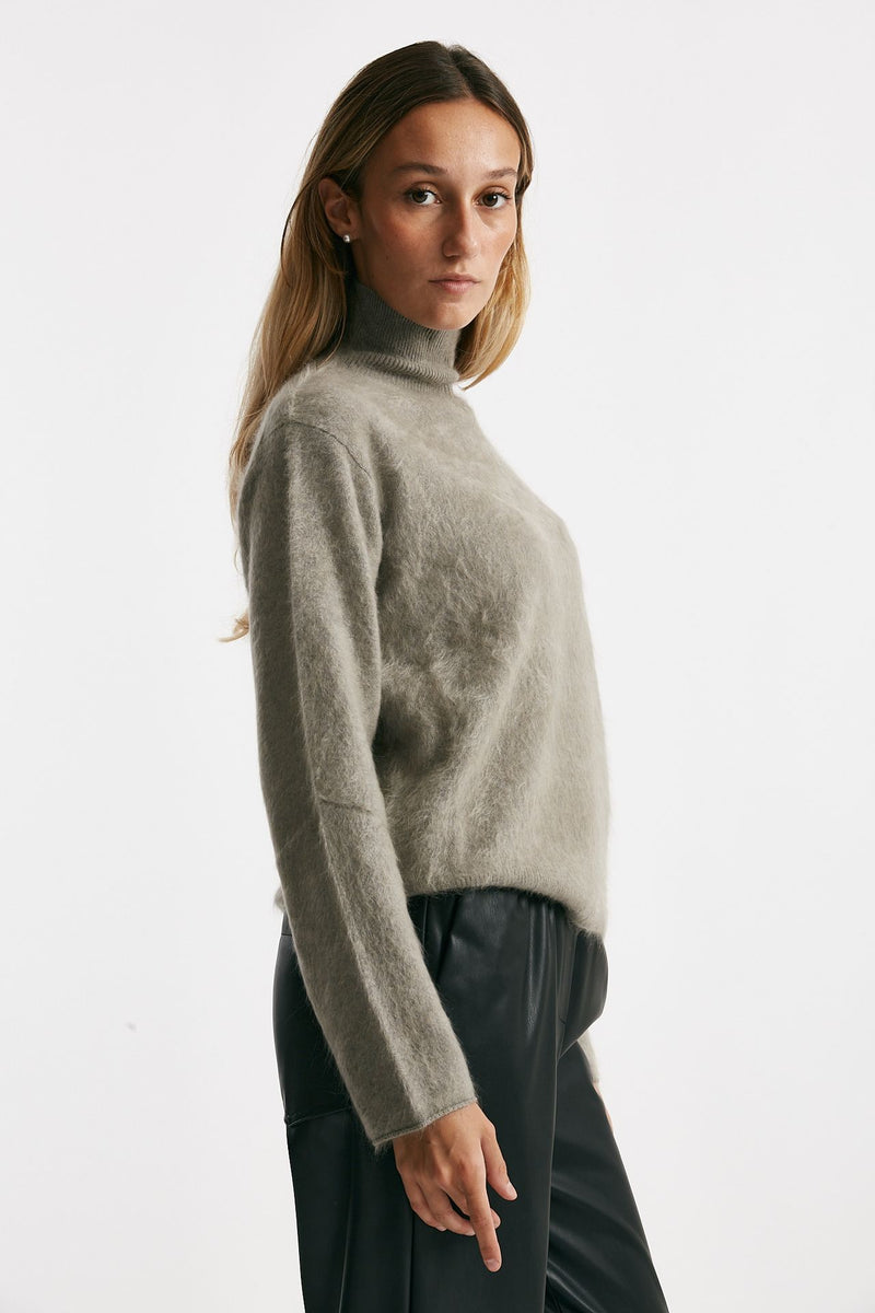 maglia collo alto grigio donna Nude - 3