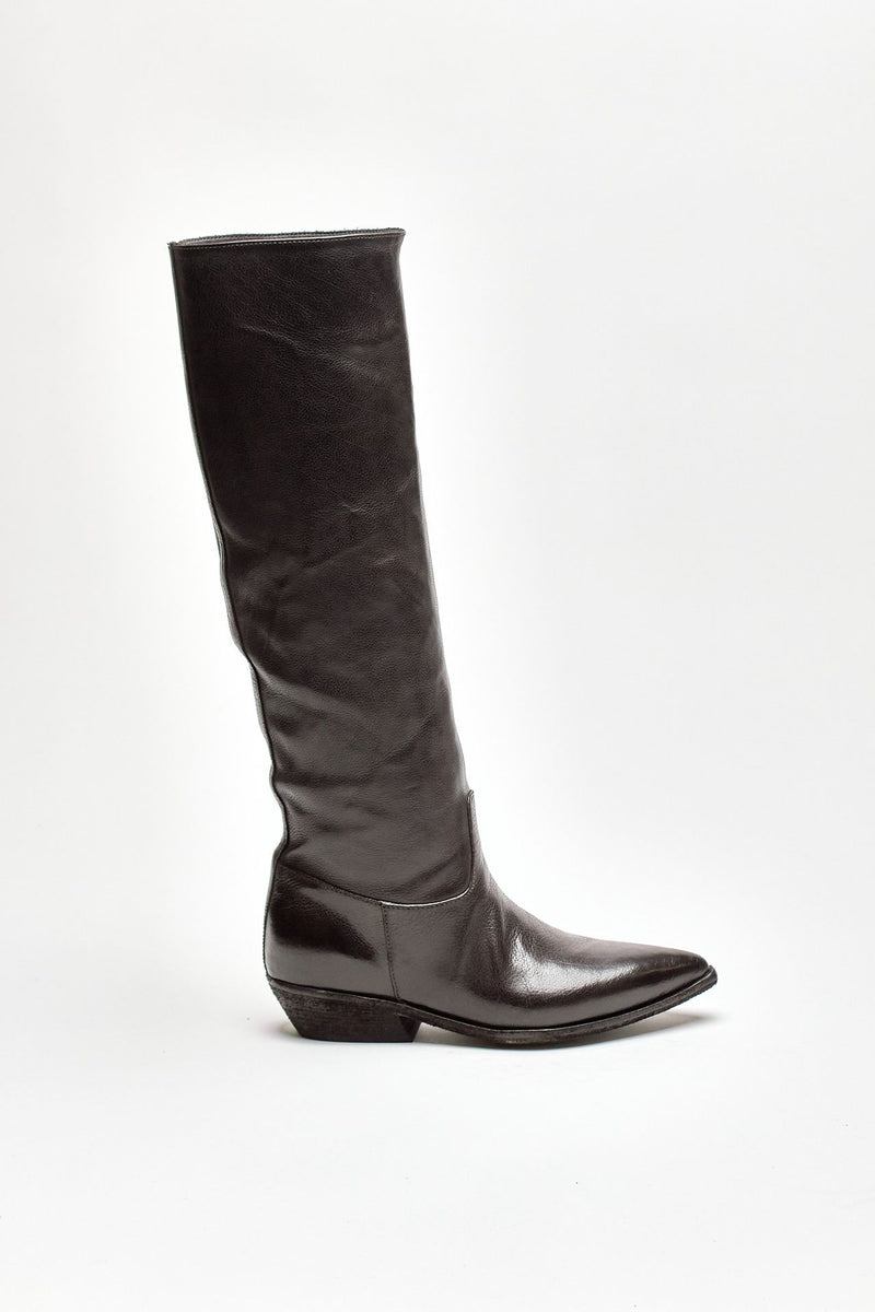 stivali pull on noelie dd104 in pelle nera donna Officine creative - 1