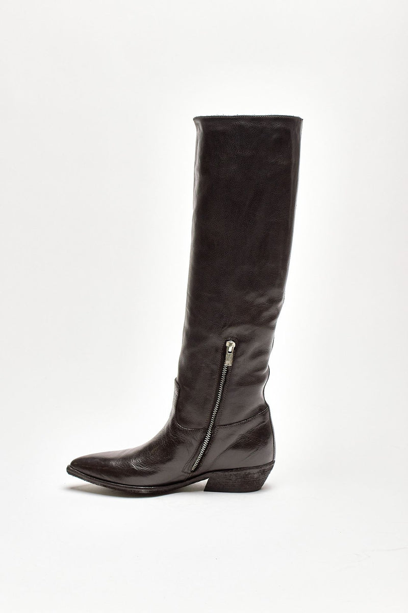 stivali pull on noelie dd104 in pelle nera donna Officine creative - 4