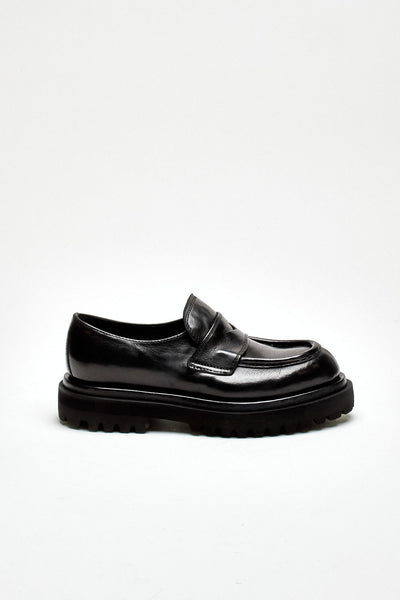 Mocassini WISAL DD/101 in pelle lavata nero donna Officine creative