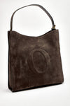 borsa her-opeach large a spalla in suede testa di moro donna Orciani - 2
