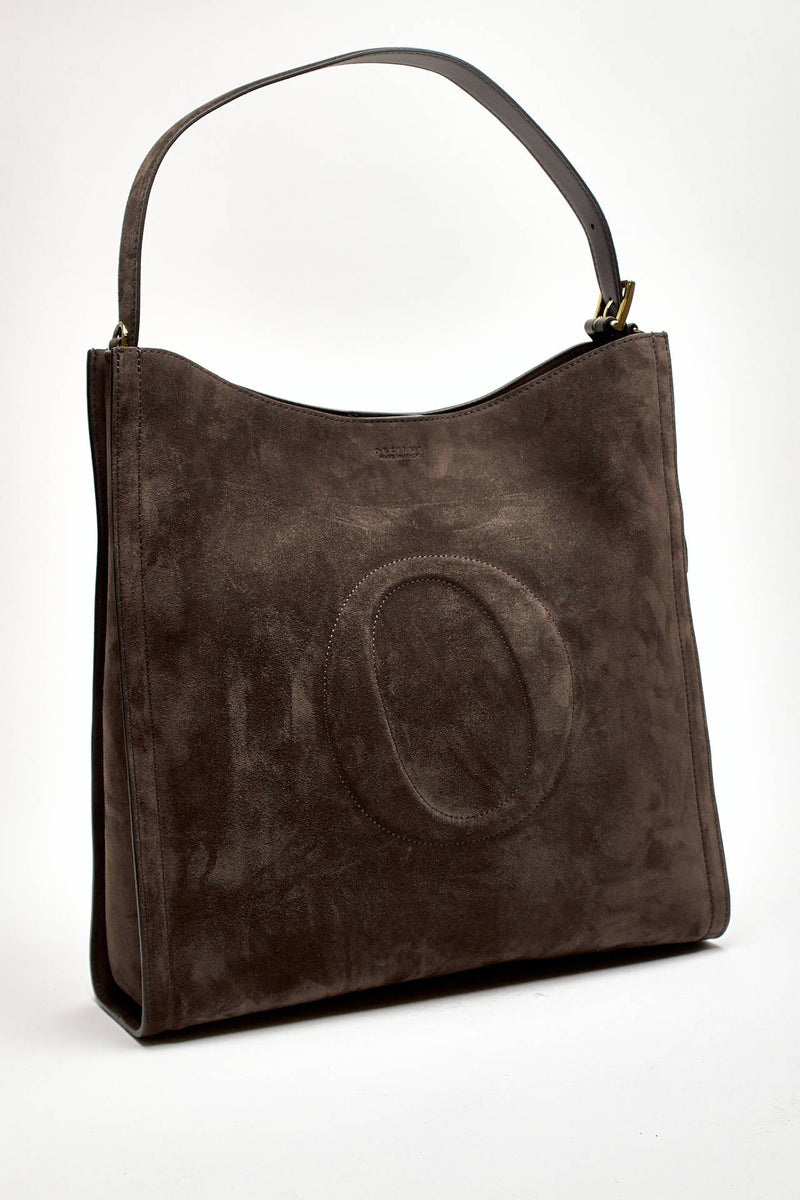 borsa her-opeach large a spalla in suede testa di moro donna Orciani - 2