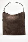 borsa her-opeach large a spalla in suede testa di moro donna Orciani - 3