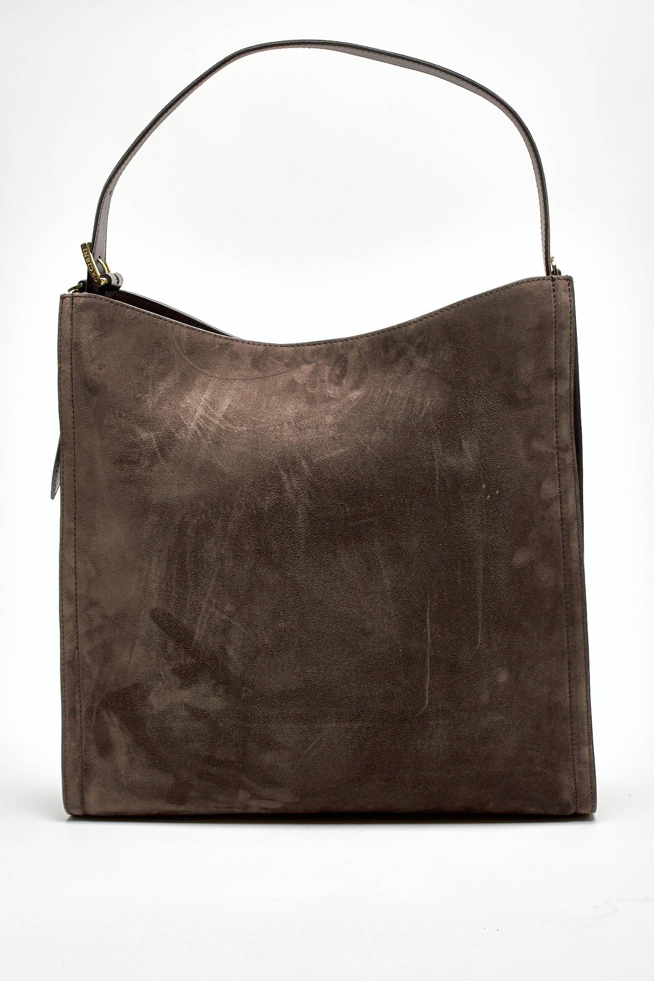 borsa her-opeach large a spalla in suede testa di moro donna Orciani - 3
