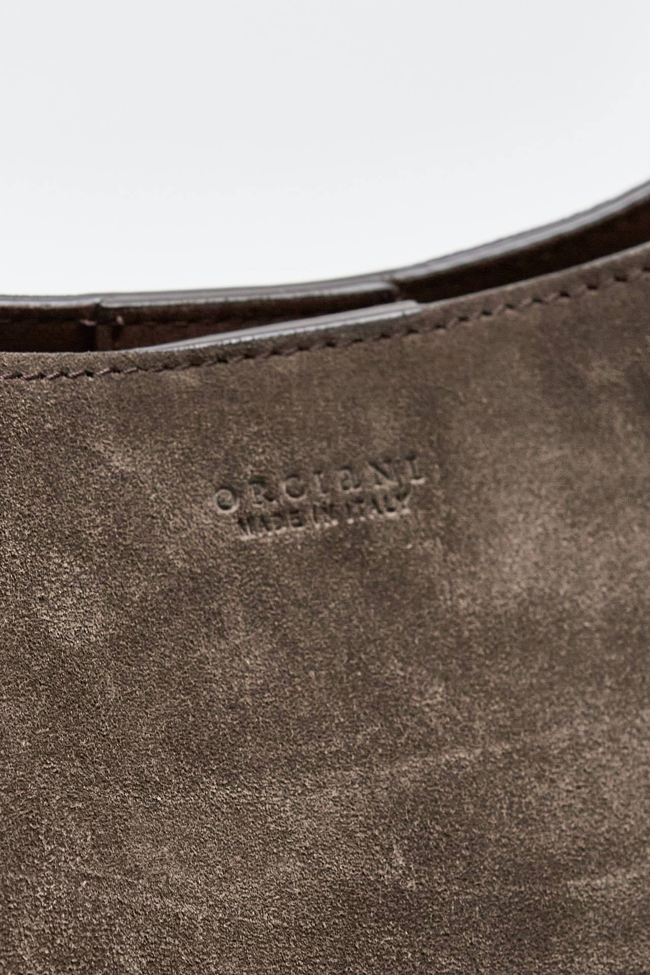 borsa her-opeach large a spalla in suede testa di moro donna Orciani - 6