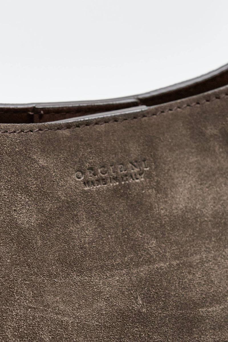 borsa her-opeach large a spalla in suede testa di moro donna Orciani - 6