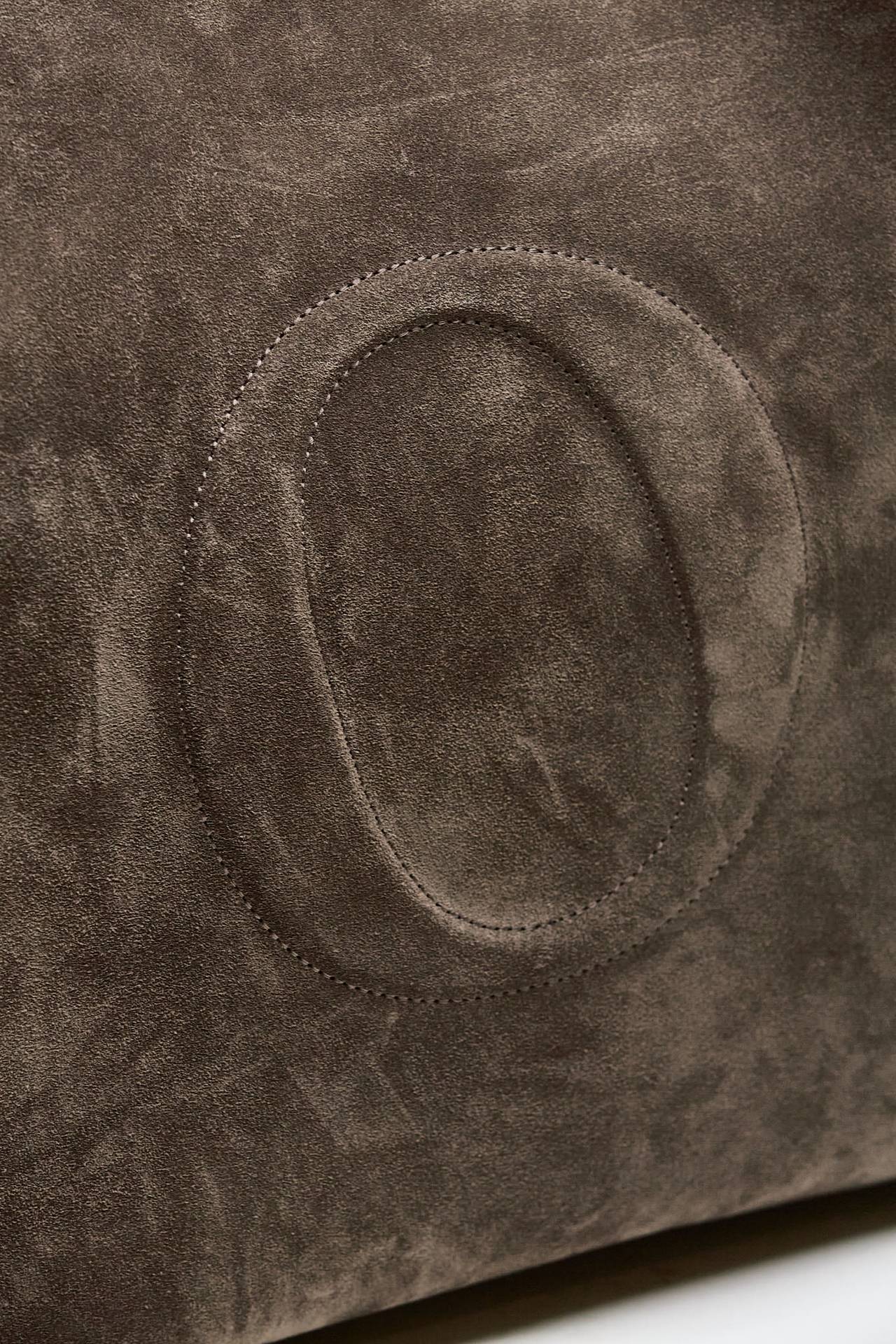 borsa her-opeach large a spalla in suede testa di moro donna Orciani - 7