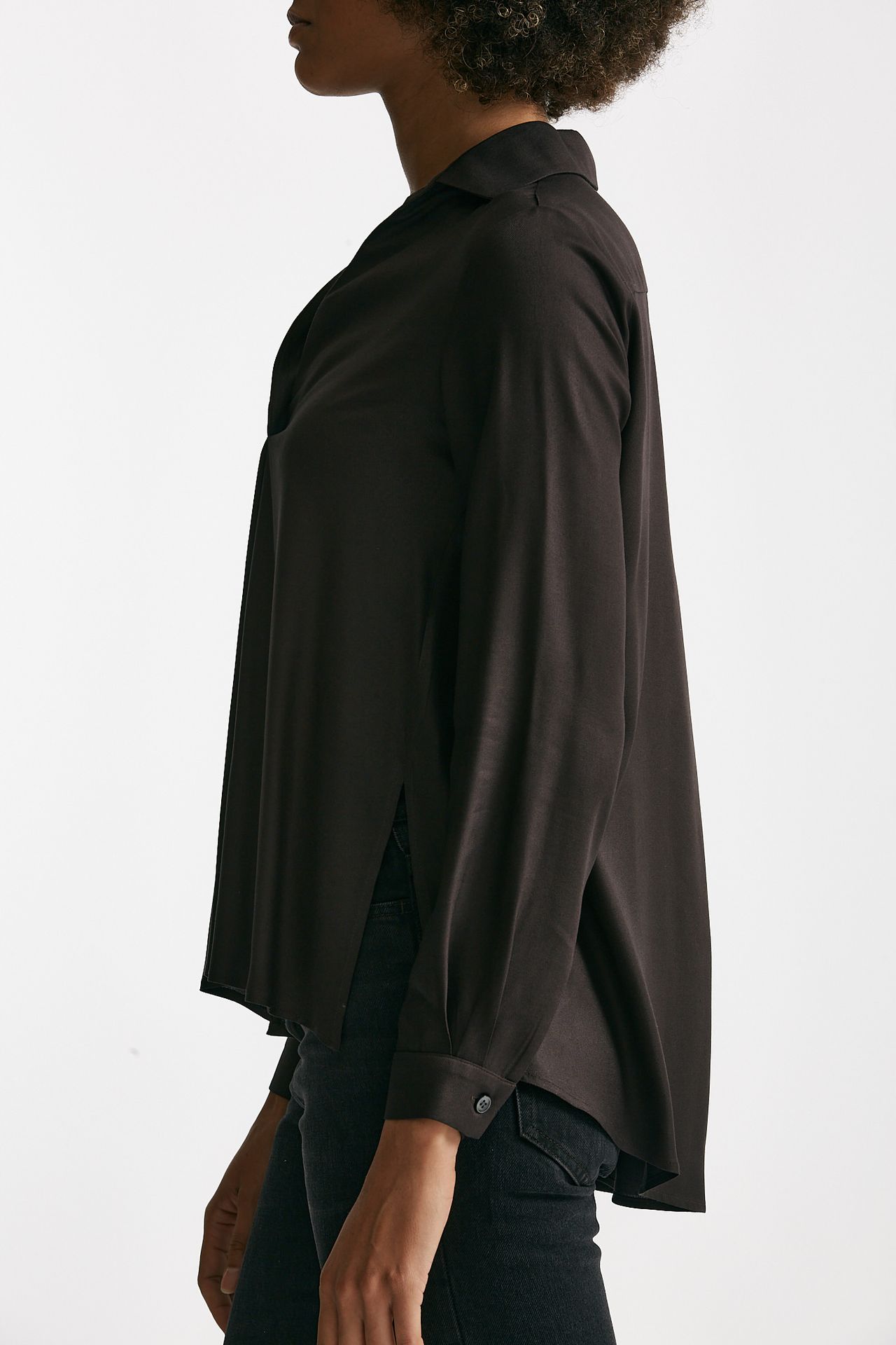 Camicia polo in viscosa marrone donna ( p - s ) - 2