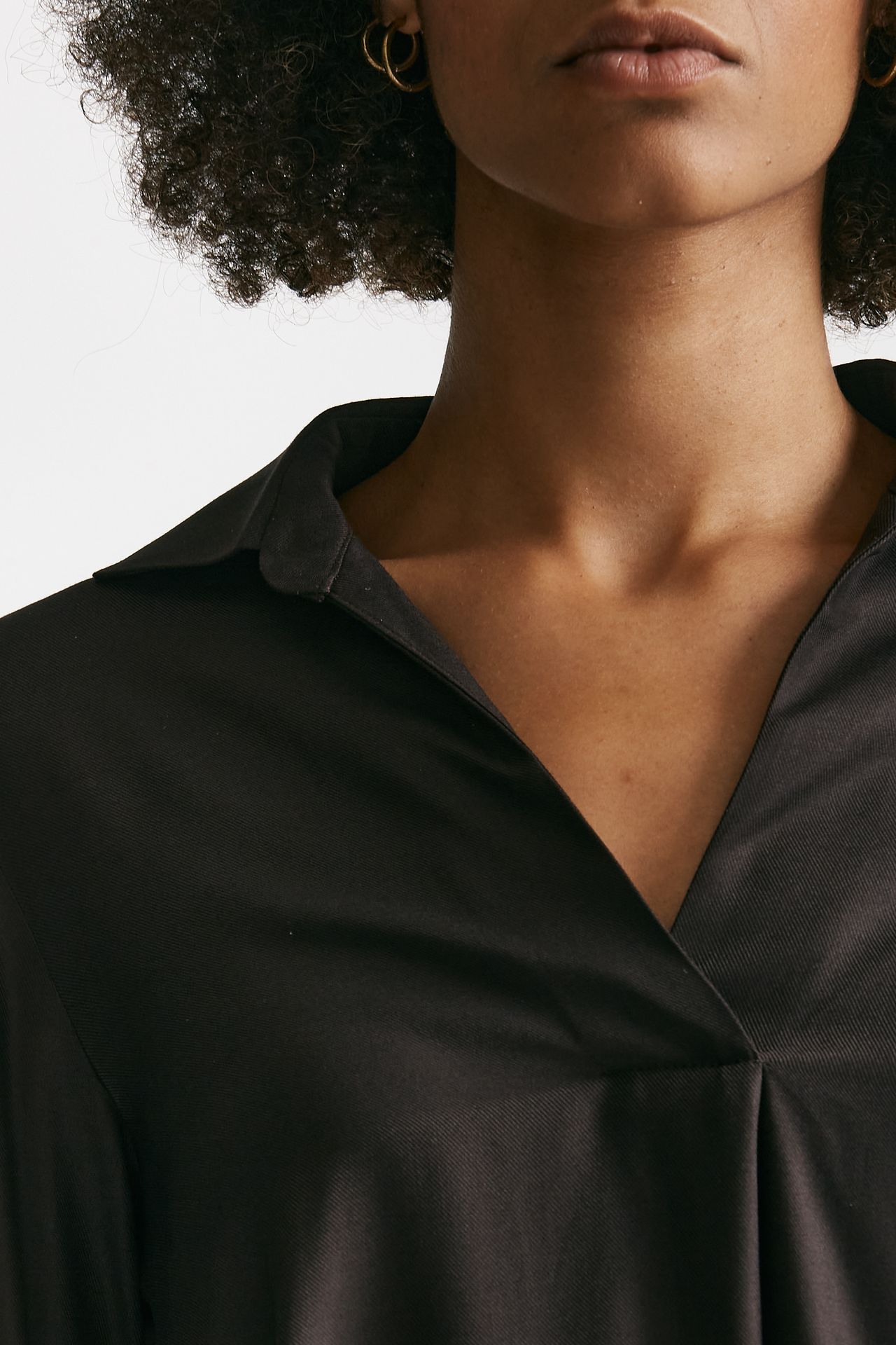 Camicia polo in viscosa marrone donna ( p - s ) - 4