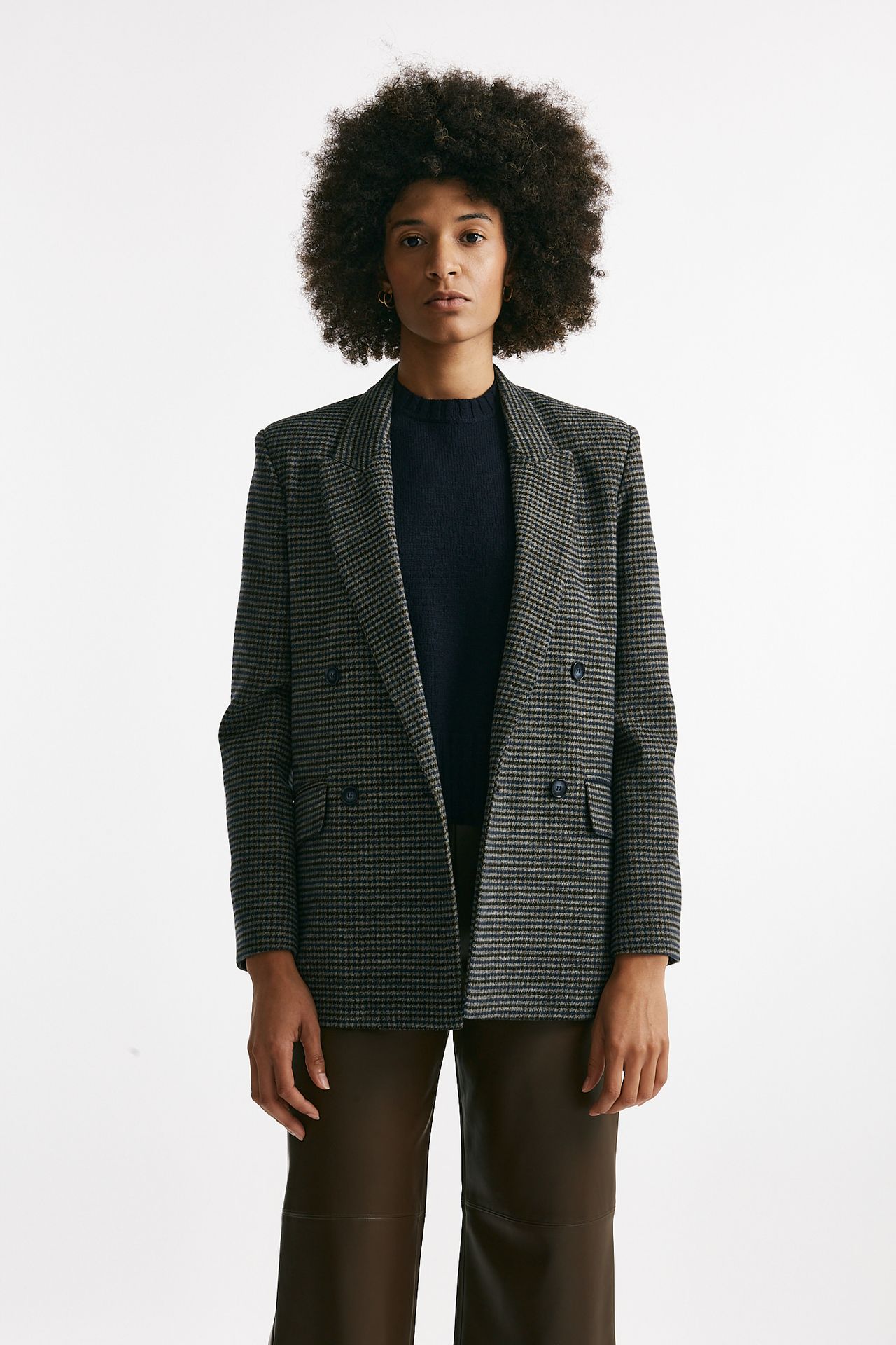 Giacca in galles Blu e marrone donna ( p - s ) - 1