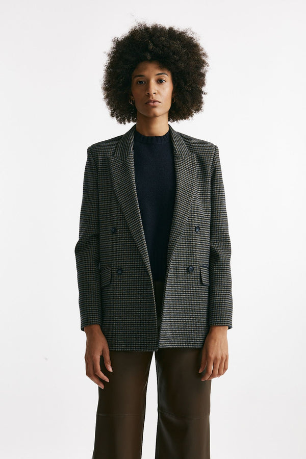 Giacca in galles Blu e marrone donna ( p - s )