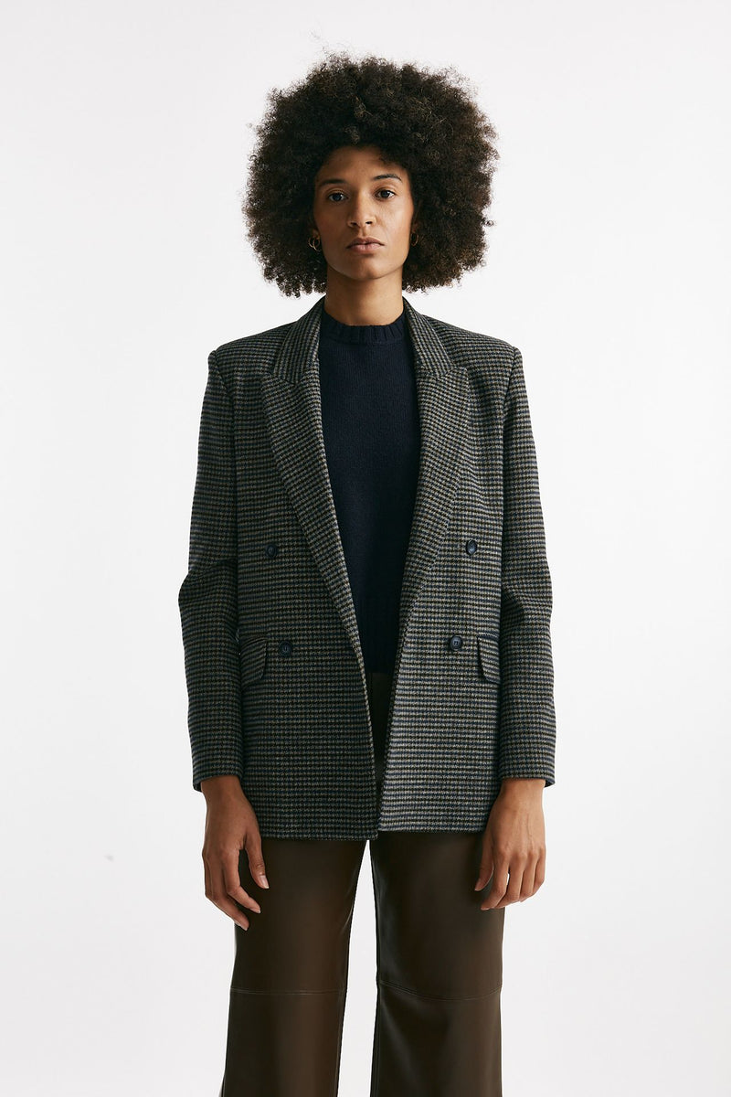 Giacca in galles Blu e marrone donna ( p - s ) - 1