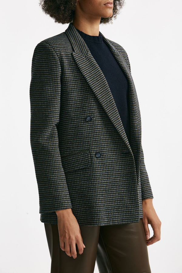 Giacca in galles Blu e marrone donna ( p - s )