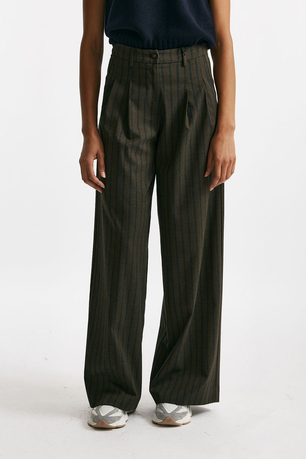 Pantalone ampio marrone e blu donna ( p - s )