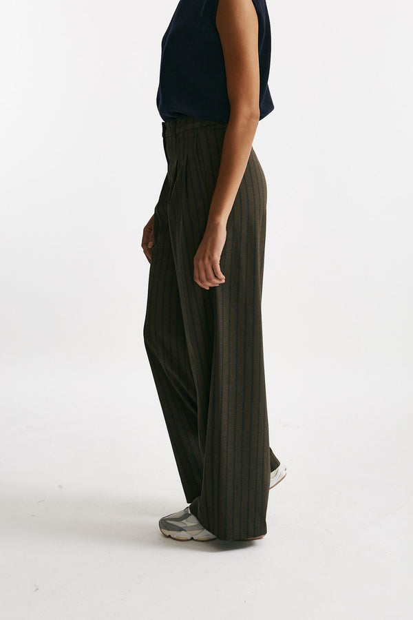 Pantalone ampio marrone e blu donna ( p - s )