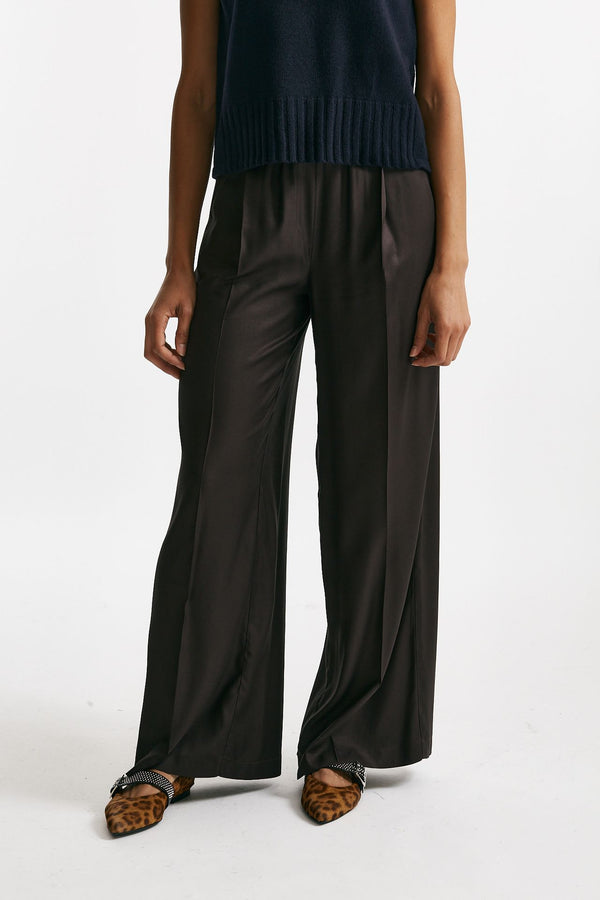 Pantalone ampio marrone donna ( p - s )