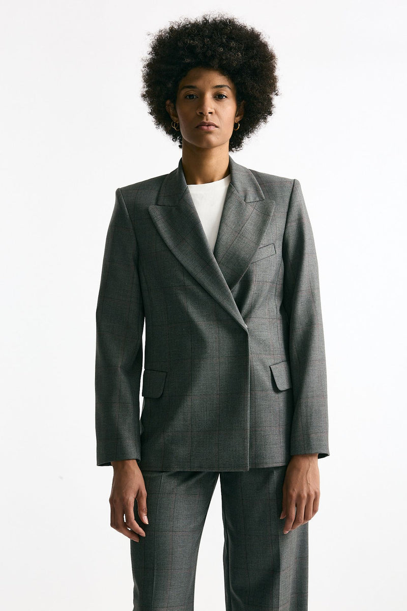 Giacca doppiopetto grigio e bordeaux donna ( p - s ) - 2