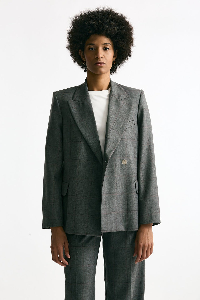 Giacca doppiopetto grigio e bordeaux donna ( p - s ) - 1