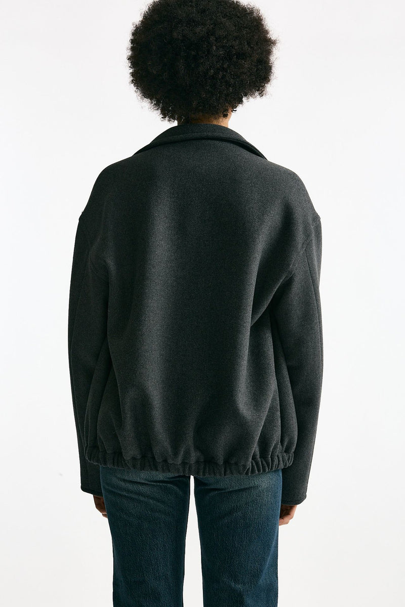 Bomber over in tela di lana antracite donna ( p - s ) - 4