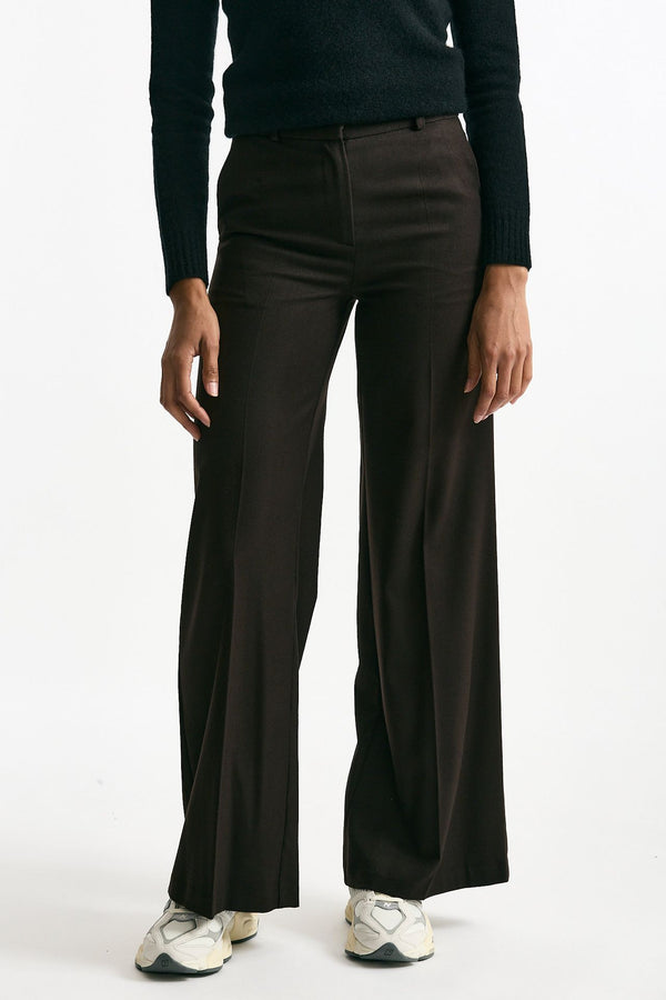 Pantalone palazzo marrone donna ( p - s )