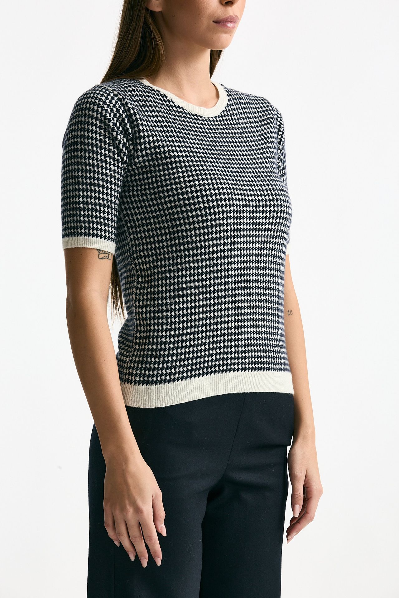 Maglia mezza manica blu e panna donna ( p - s ) - 3