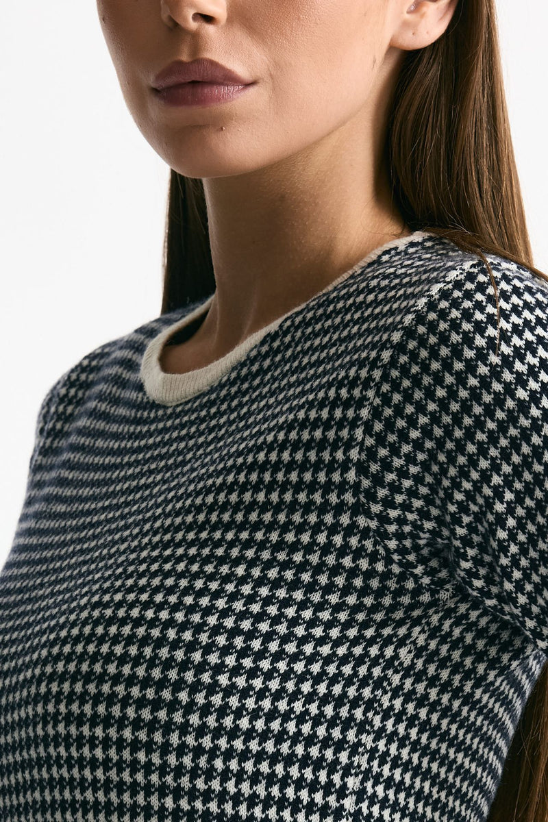 Maglia mezza manica blu e panna donna ( p - s ) - 5