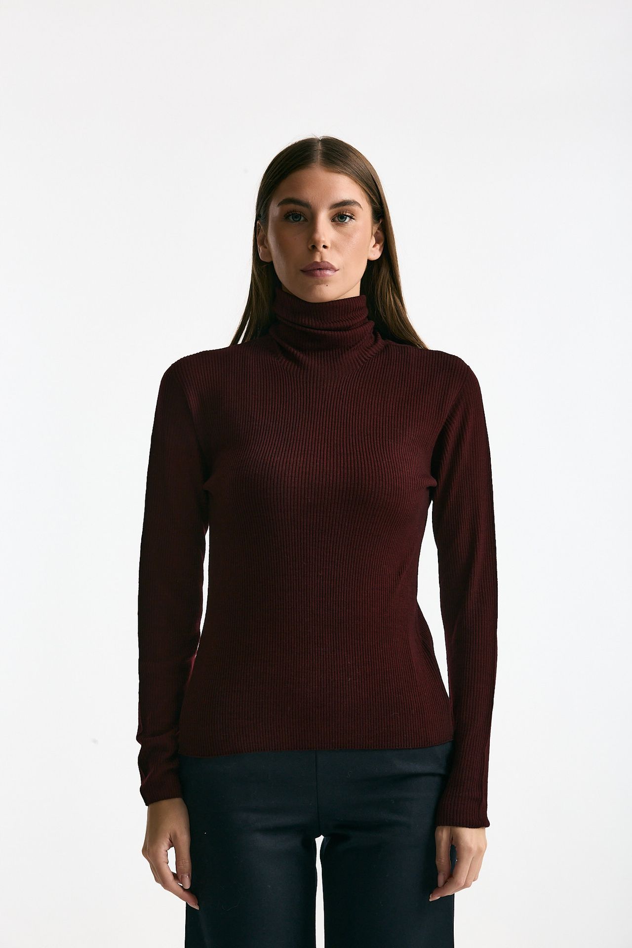 Dolcevita a costine bordeaux donna ( p - s ) - 3