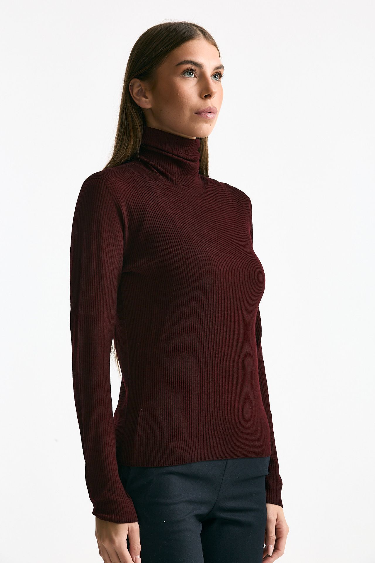 Dolcevita a costine bordeaux donna ( p - s ) - 2