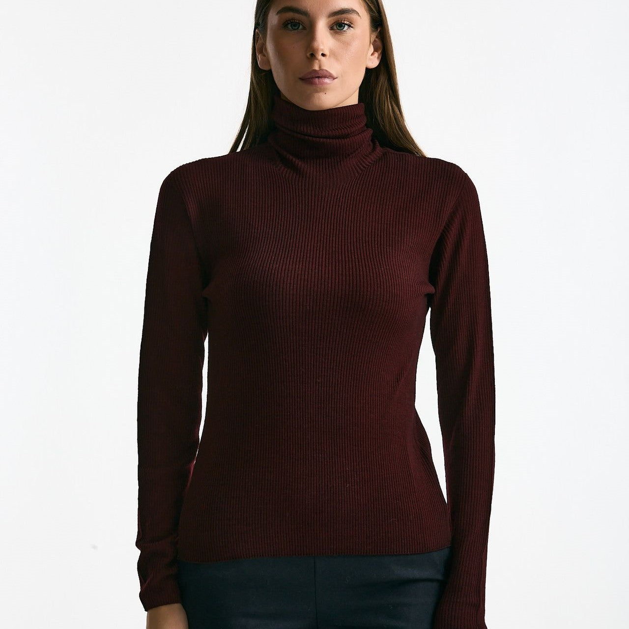 Dolcevita a costine bordeaux donna ( p - s ) - 6