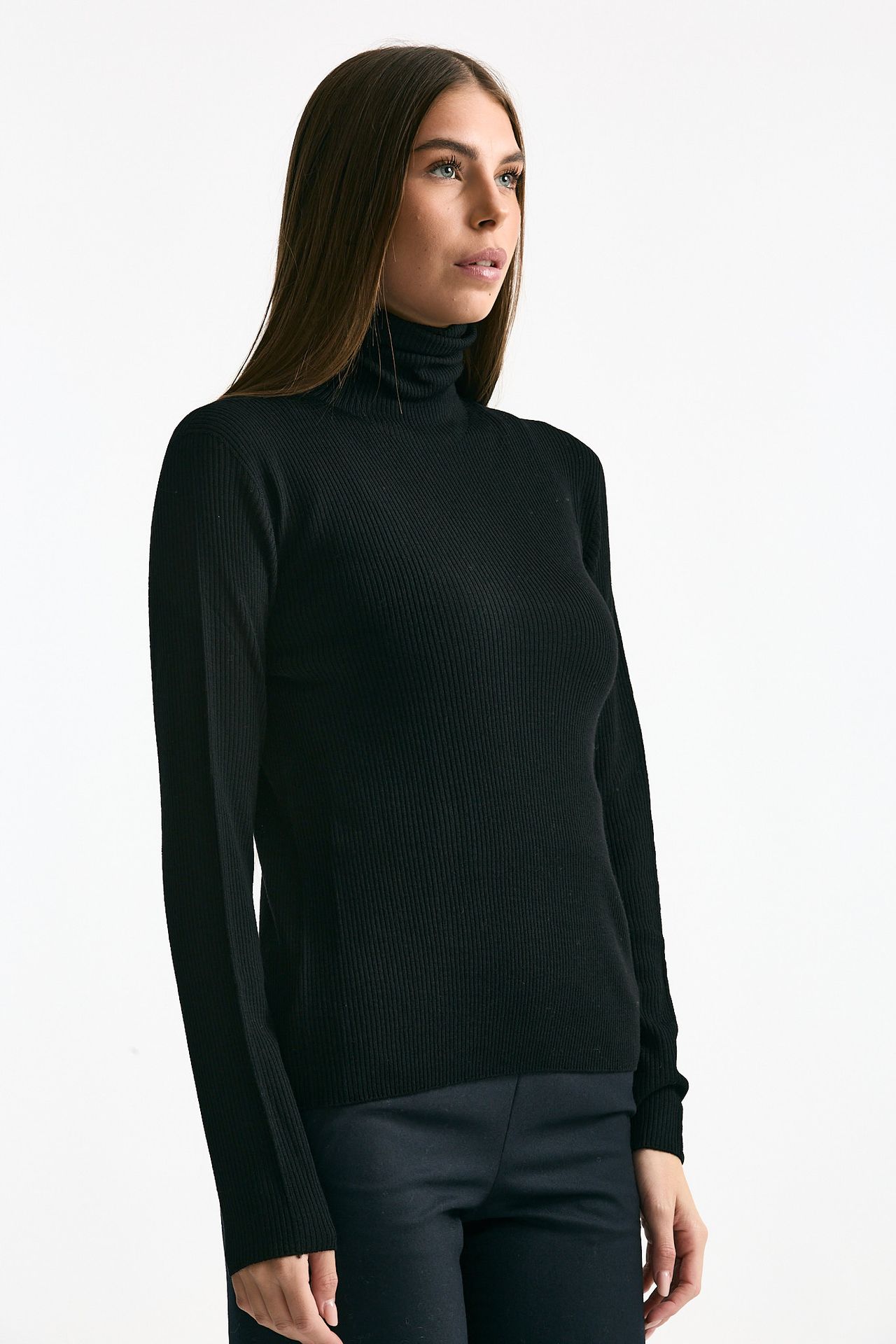 Dolcevita a costine nero donna ( p - s ) - 2