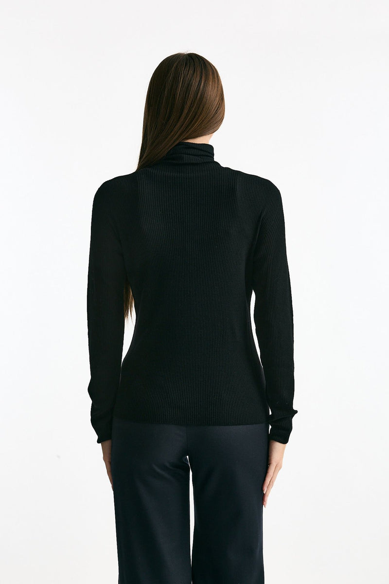 Dolcevita a costine nero donna ( p - s ) - 3