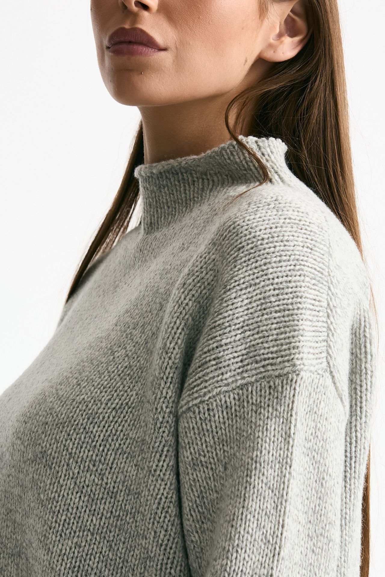 Maglia lupetto grigio melange donna ( p - s ) - 3