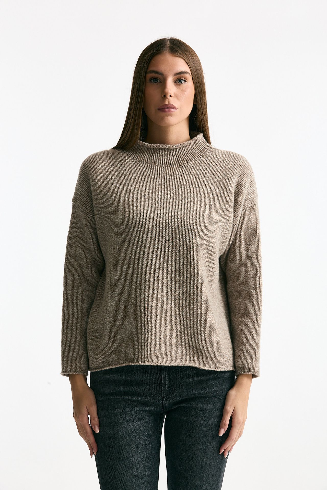 Maglia lupetto tortora donna ( p - s ) - 2