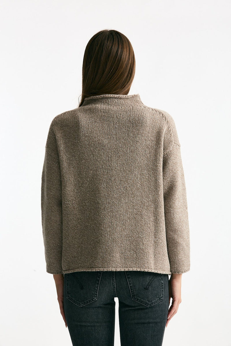 Maglia lupetto tortora donna ( p - s ) - 4