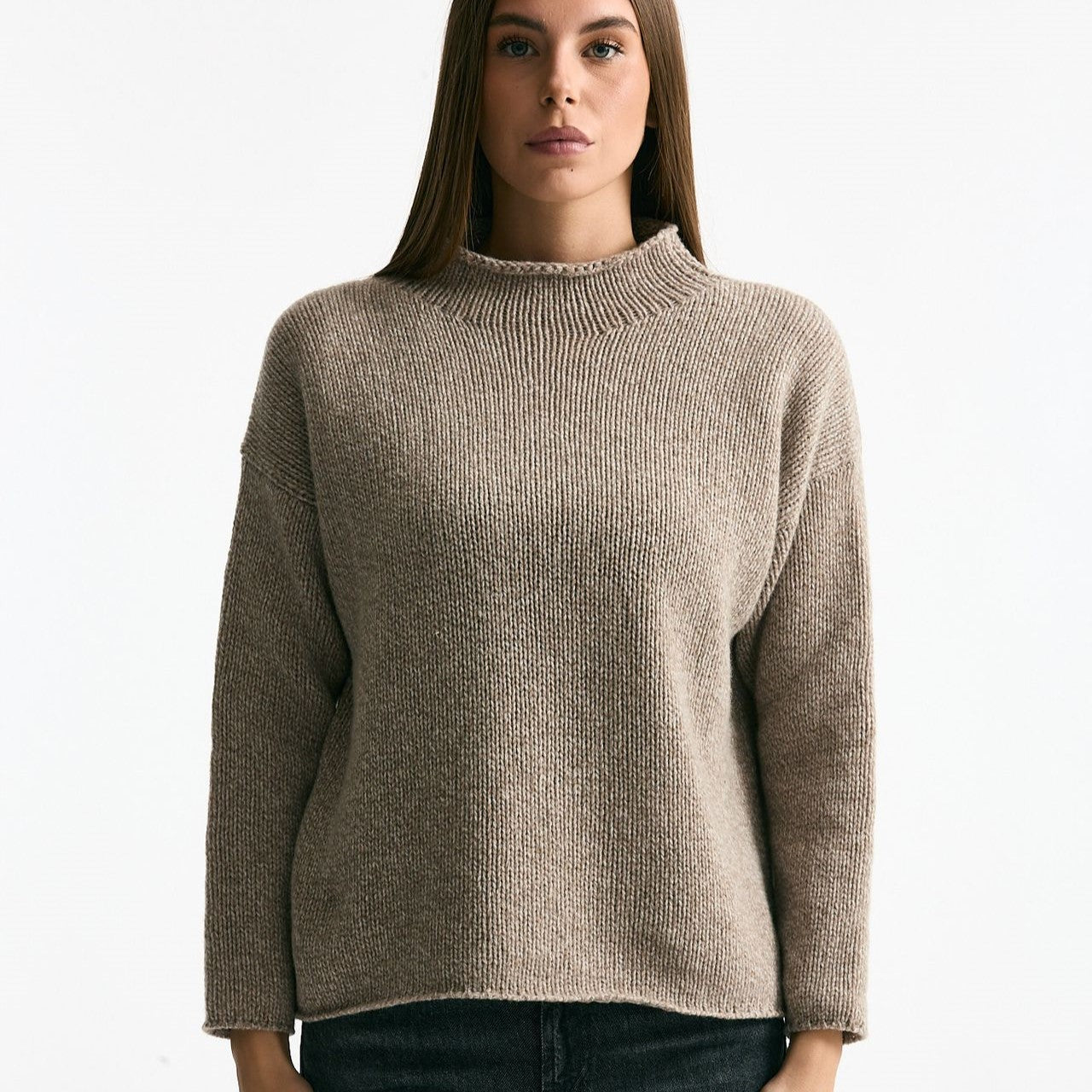 Maglia lupetto tortora donna ( p - s ) - 7