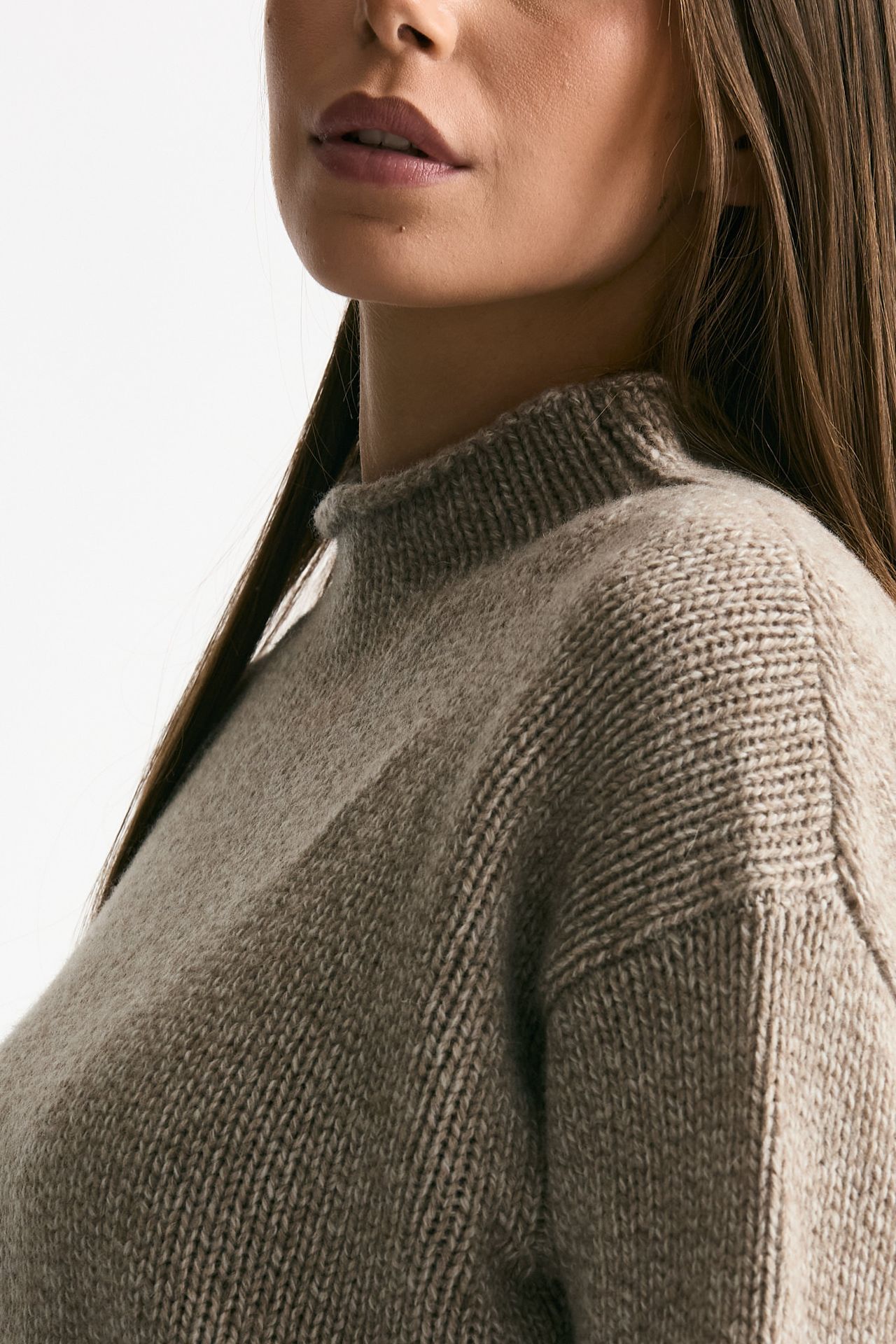 Maglia lupetto tortora donna ( p - s ) - 5