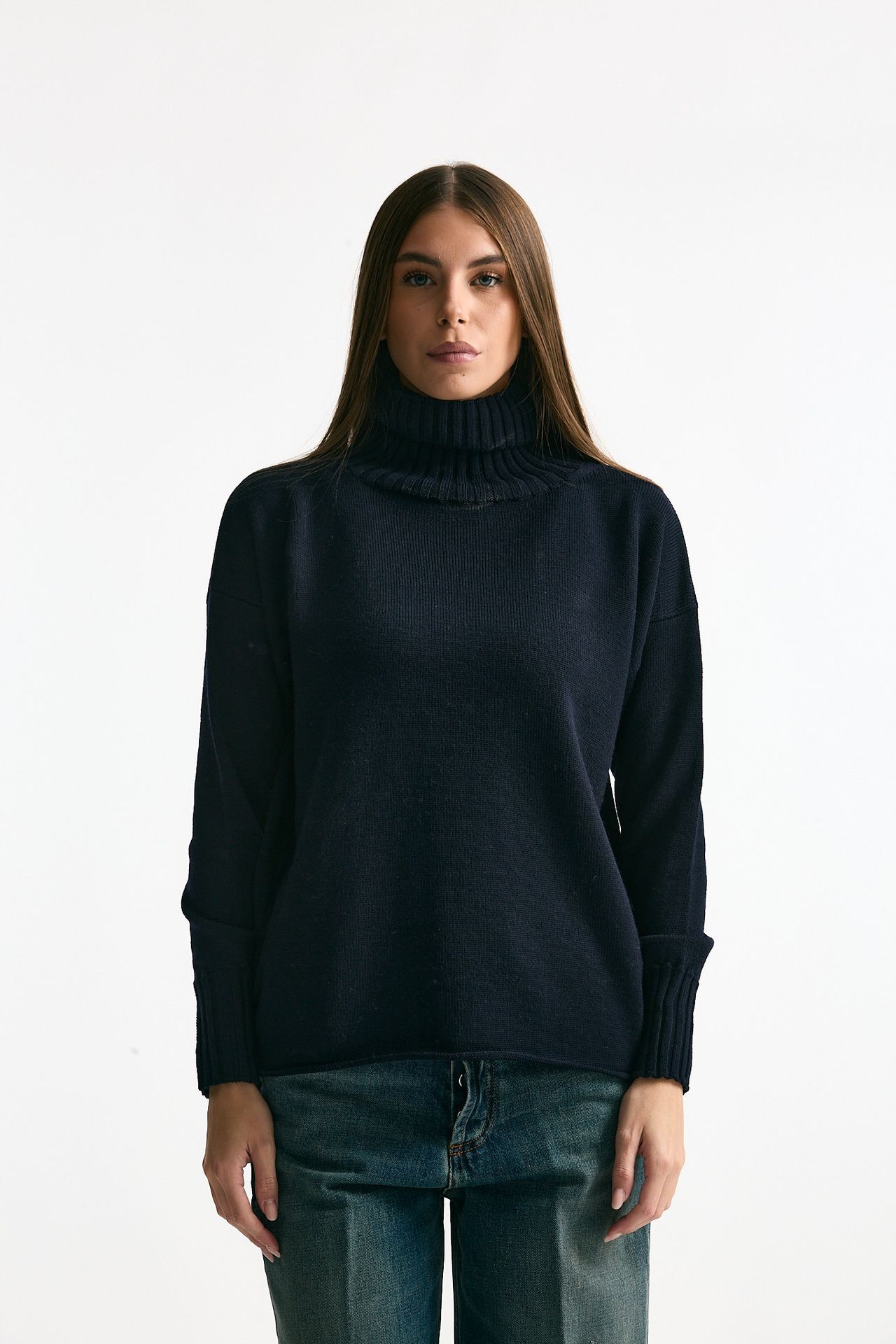 Maglia dolcevita blu donna ( p - s ) - 1