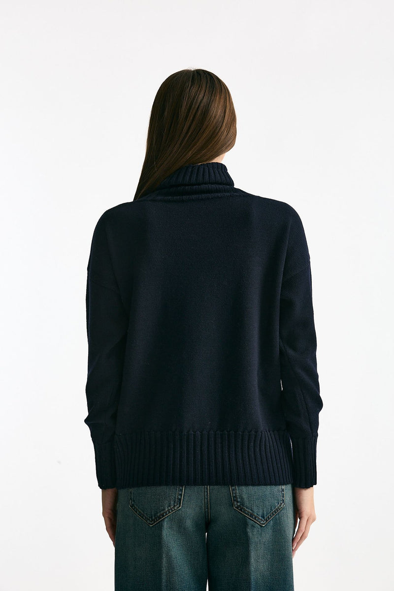 Maglia dolcevita blu donna ( p - s ) - 2