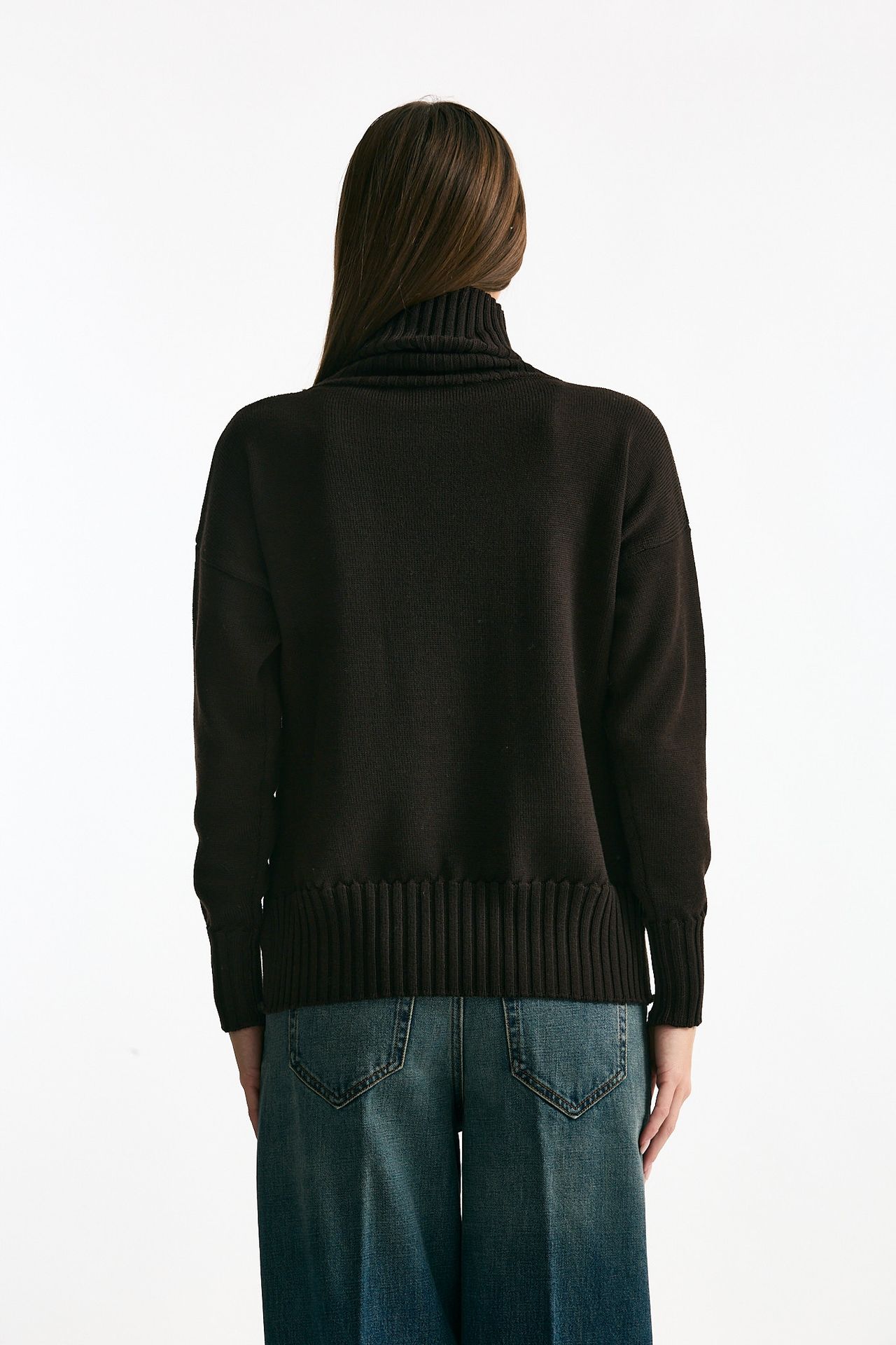 Maglia dolcevita marrone donna ( p - s ) - 3