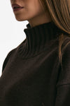 Maglia dolcevita in cashmere marrone donna ( p - s ) - 5