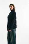Maglia dolcevita in cashmere blu donna ( p - s ) - 3